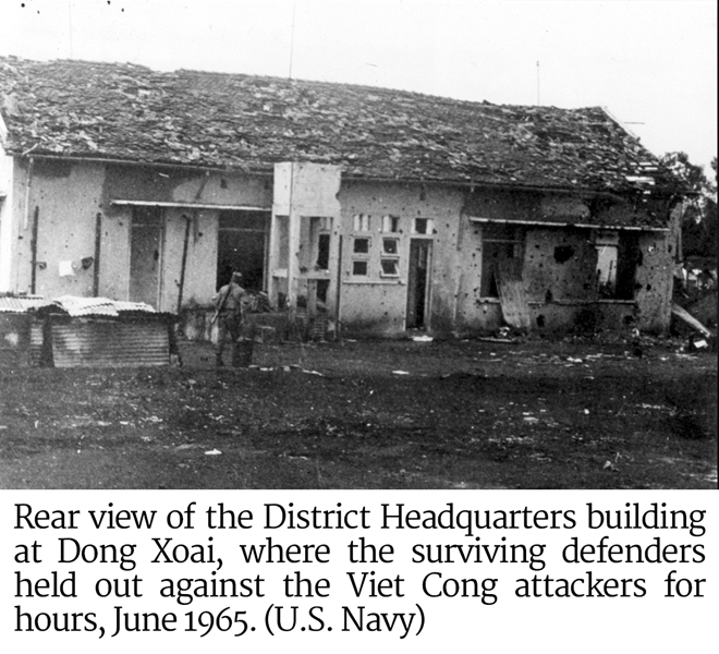 Rear view of the District Headquarters building at Dong Xoai